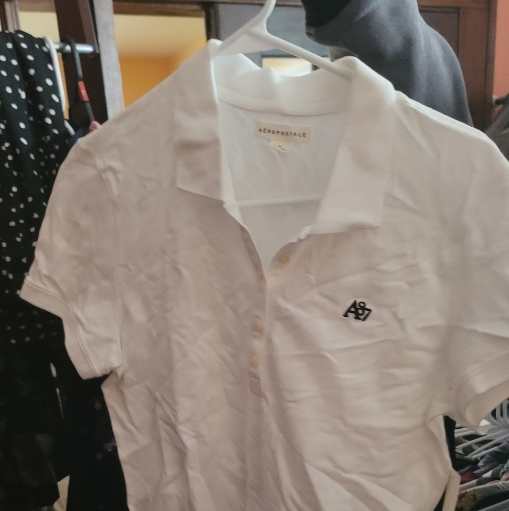 2 nwt aeropostale white collard shirt